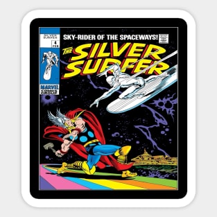 The Silver Surfer vs Thor – Classic Marvel Showdown (Comic Book Cover Art) Sticker
